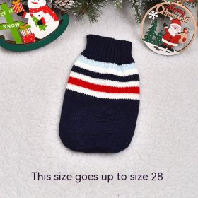 Dog Cat Sweater Pet Clothes Clothing (Option: Blue Stripes-18)